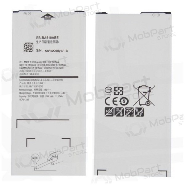 Samsung A510 Galaxy A5 (2016) (EB-BA510ABE) batteria / accumulatore (2900mAh) Samsung A510 Galaxy A5 (2016) (EB-BA510ABE) batteria / accumulatore (2900mAh)