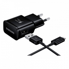 Caricatore originale Samsung EP-TA200NBE 15W + Type-C cavo nero
