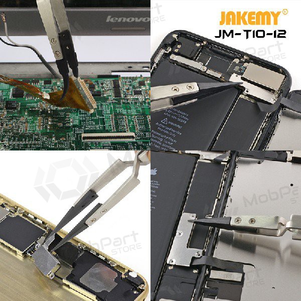 Pinzetta antistatica in metallo Jakemy JM-T10-12 ESD (replaceable head)