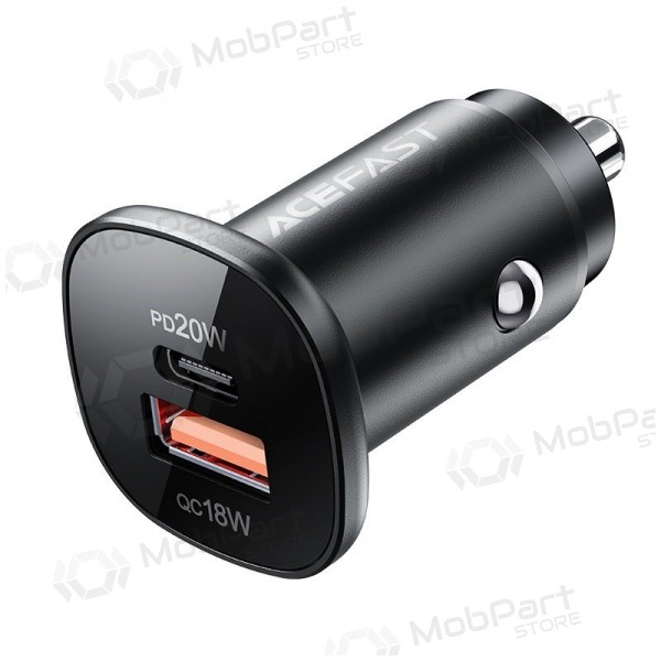 Caricatore automobilinis Acefast B1 Mini 38W USB-C+USB-A nero