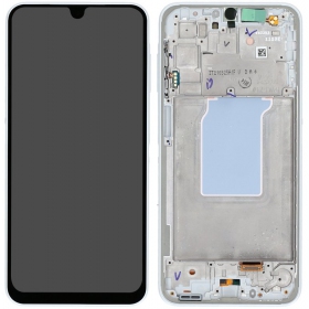 Samsung Galaxy A26 5G schermo / display (bianca) (con una cornice) (originale)