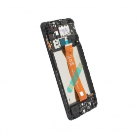 Samsung A127 Galaxy A12s (A125F LCD brown flex) 2021 schermo / display (nero) (con una cornice) (service pack) (originale)