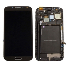Samsung Galaxy Note 2 schermo / display (grigio) (con una cornice) (originale)