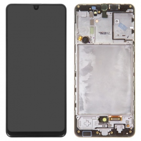 Samsung Galaxy A31 schermo / display (nero) (con una cornice) (originale)