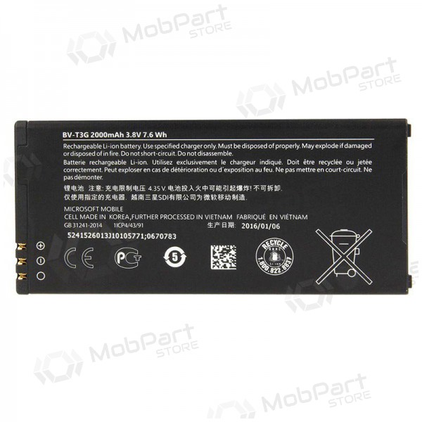 Microsoft Lumia 650 batteria / accumulatore (BV-T3G) (2000mAh) Microsoft Lumia 650 batteria / accumulatore (BV-T3G) (2000mAh)