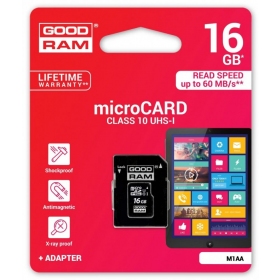 Scheda di memoria GOODRAM MicroSD 16Gb (class 10) + SD adapter