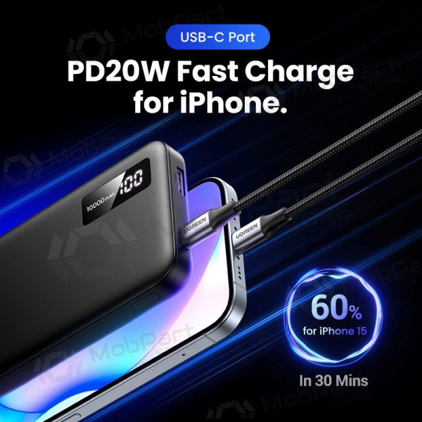 Batteria esterna Power Bank Ugreen PB311 20W 10000mAh (25742) nero Batteria esterna Power Bank Ugreen PB311 20W 10000mAh (25742) nero