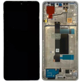Xiaomi Poco X6 5G (compatible with Redmi Note 13 Pro 5G) schermo / display (bianca) (con una cornice) (originale)
