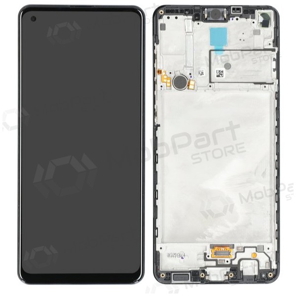 Ekranas Samsung A217F A21s su lietimui jautriu stikliuku e rėmeliu Black originale