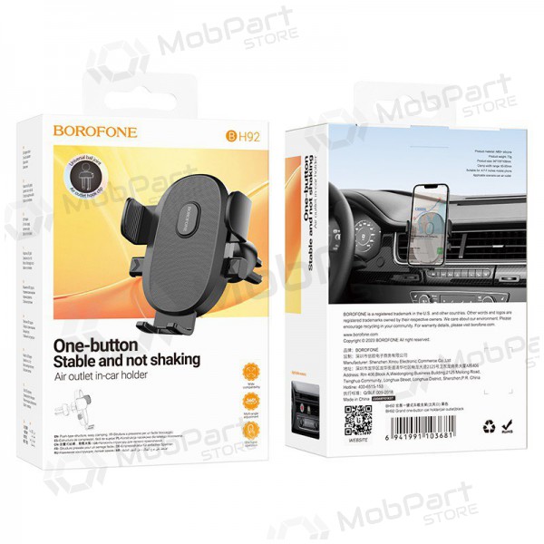 Porta cellulare da auto Borofone BH92 (air vent) nero