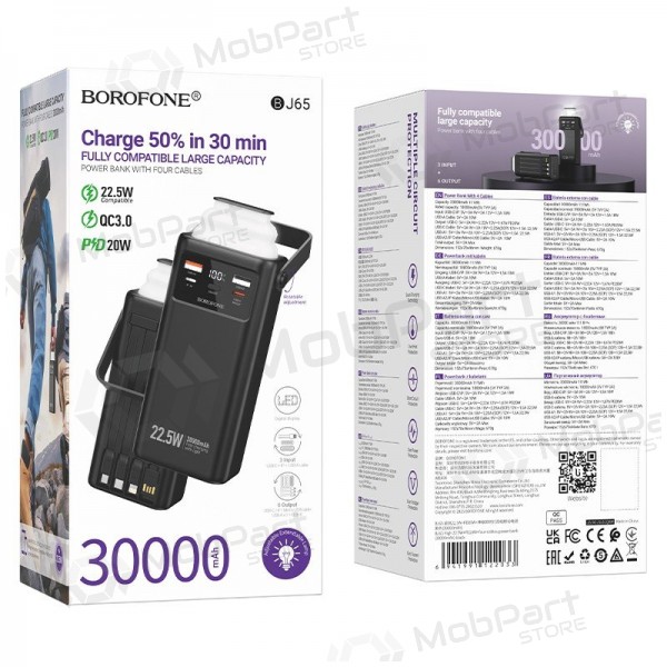 Batteria esterna Power Bank Borofone BJ65 22.5W 30000mAh nero