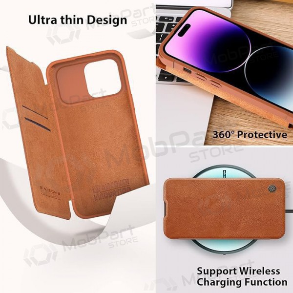Apple iPhone 14 Pro custodia „Nillkin Leather“ (Marrone)