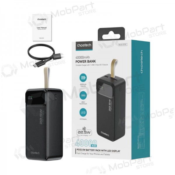 Batteria esterna Power Bank Choetech B731 22.5W 40000mAh nero Batteria esterna Power Bank Choetech B731 22.5W 40000mAh nero
