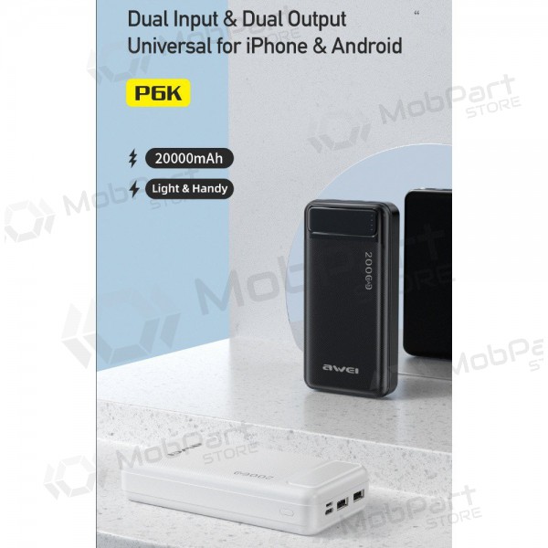 Batteria esterna Power Bank Awei P6K 5V/2.1A 20000mAh nero