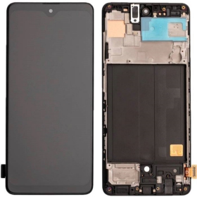 Samsung Galaxy A51 schermo / display (nero) (con una cornice) (originale)