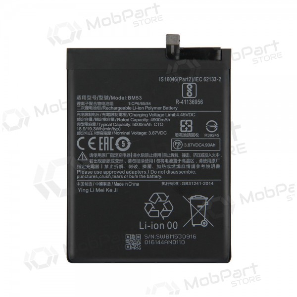 Xiaomi Mi 10T / Mi 10T Pro batteria, akumuliatorius (BM53) Xiaomi Mi 10T / Mi 10T Pro batteria, akumuliatorius (BM53)