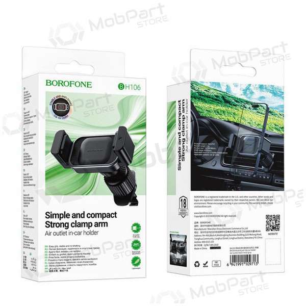 Porta cellulare da auto Borofone BH106 (air vent) nero