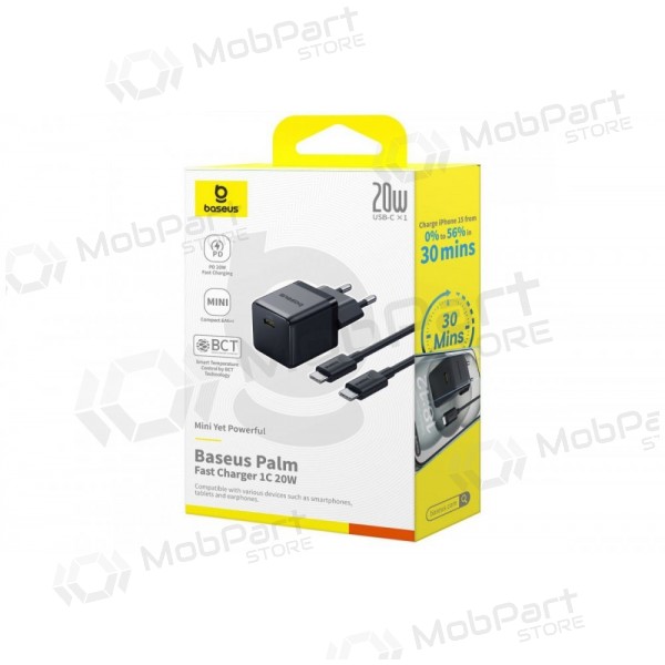 Caricatore Baseus Palm 20W USB-C + USB-C to USB-C cable 1.0m nero P10111602113-01