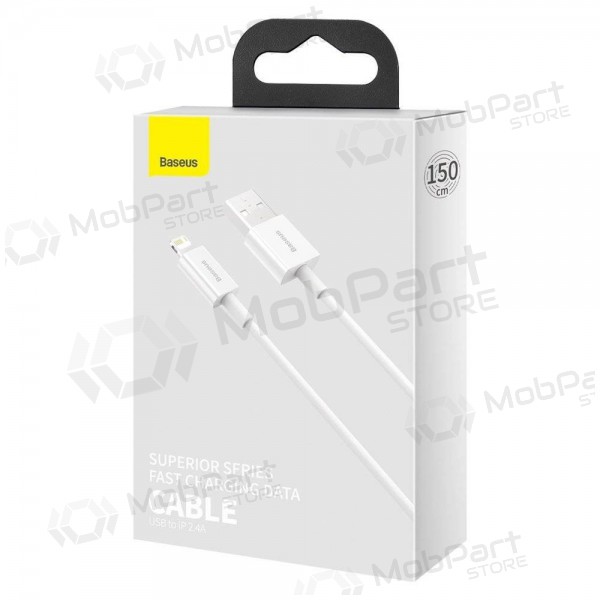 USB cavo Baseus Superior Lightning 2.4A 1.5m (bianca) CALYS-B02