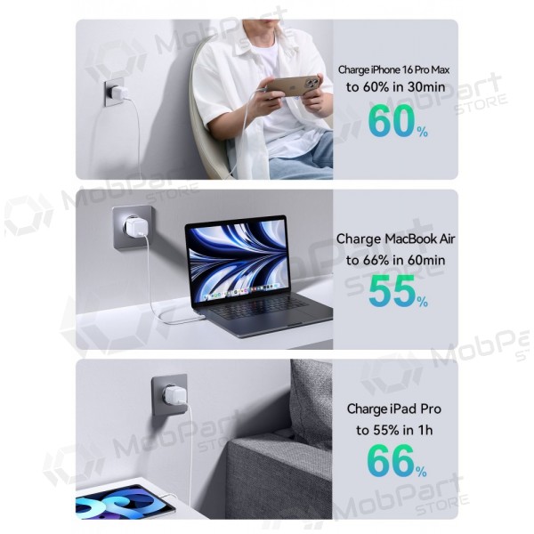 Caricatore Joyroom JR-TCG15 30W GaN USB-C bianca