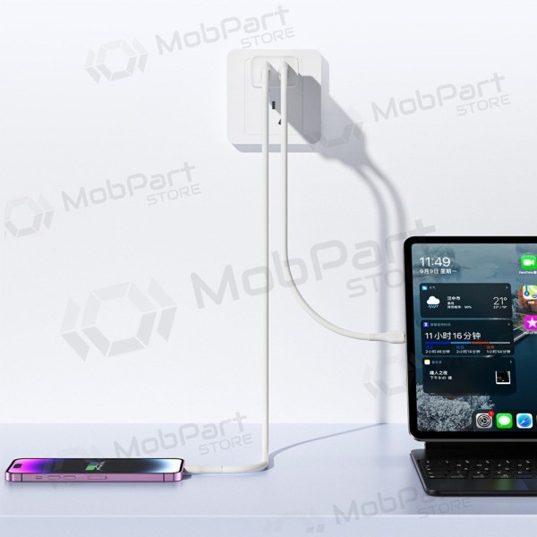 Caricatore Awei C15L-EU 2xUSB-A 10W + USB to Lightning cable bianca