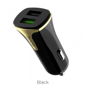Caricatore automobilinis Hoco Z31 Quick Charge 3.0 (3.4A) x 2 USB (nero)