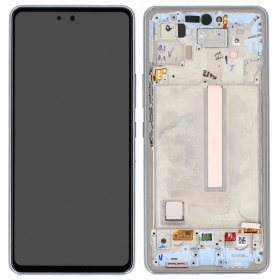 Ekranas Samsung A536 A53 5G 2022 su lietimui jautriu stikliuku e rėmeliu Awesome Black OLED (real size)