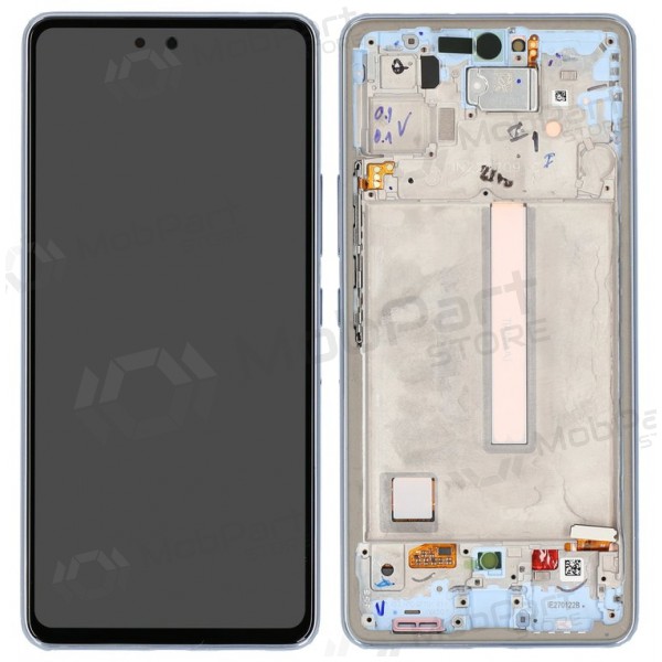 Ekranas Samsung A536 A53 5G 2022 su lietimui jautriu stikliuku e rėmeliu Awesome Black OLED (real size)