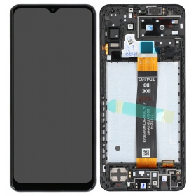 Ekranas Samsung A136 A13 5G su lietimui jautriu stikliuku e rėmeliu Black originale
