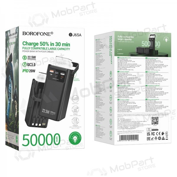 Batteria esterna Power Bank Borofone BJ65A 22.5W 50000mAh nero
