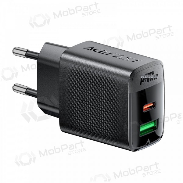 Caricatore Acefast A98 30W GaN USB-C/USB-A nero