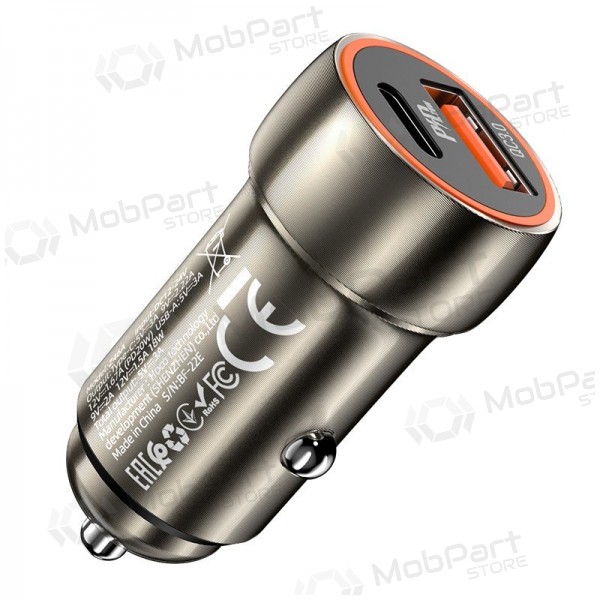 Caricatore automobilinis Hoco Z46A USB-A/Type-C PD20W+QC3.0 grigio