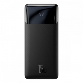 Batteria esterna Power Bank Baseus Bipow Type-C PD+2xQuick Charge 3.0 15W 10000mAh su ekranu nero PPBD050001