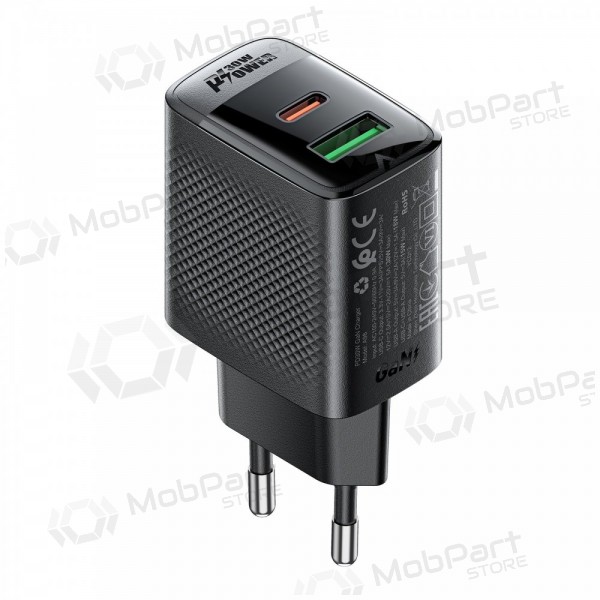 Caricatore Acefast A98 30W GaN USB-C/USB-A nero