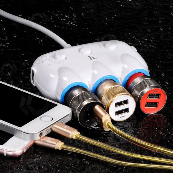 Caricatore per auto - šakotuvas Hoco C1 2xUSB 3xconnector (3.1A) Caricatore per auto - šakotuvas Hoco C1 2xUSB 3xconnector (3.1A)
