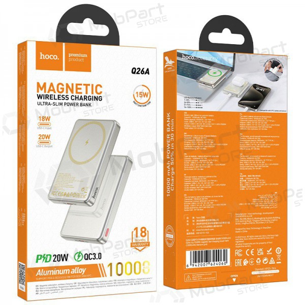 Batteria esterna Power Bank Hoco Q26A PD20W Magnetic 10000mAh d'oro Batteria esterna Power Bank Hoco Q26A PD20W Magnetic 10000mAh d'oro