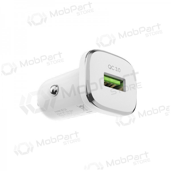 Caricatore automobilinis Borofone BZ12A Quick Charge 3.0 + Type-C (bianca)