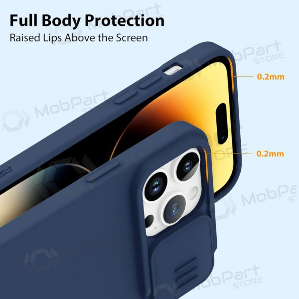 Apple iPhone 15 Pro custodia „Nillkin Silicone“ (blu scuro)