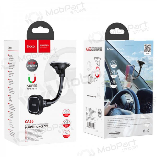 Porta cellulare da auto Hoco CA55, tvirtinamas ant stiklo, magnetinis