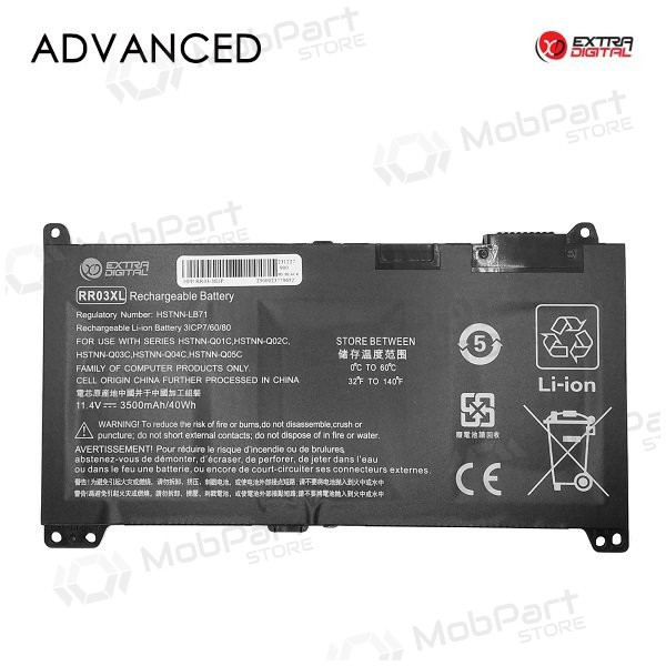 HP RR03XL, 3500mAh batteria del computer portatile, Advanced HP RR03XL, 3500mAh batteria del computer portatile, Advanced