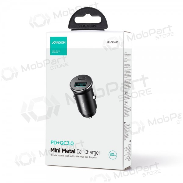 Caricatore automobilinis Joyroom CCN05 USB-C/USB-A 30W nero