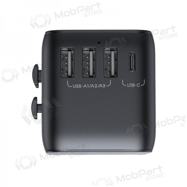 universale kelioninis caricatore Joyroom JR-TCW01 3xUSB-A/USB-C nero