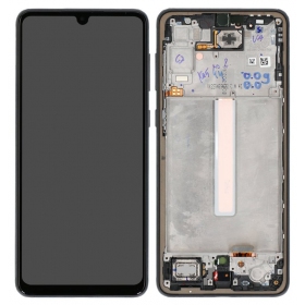 Ekranas Samsung A336 A33 5G 2022 su lietimui jautriu stikliuku e rėmeliu Black OLED (real size)