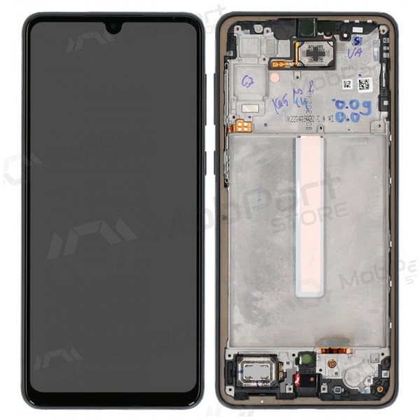 Ekranas Samsung A336 A33 5G 2022 su lietimui jautriu stikliuku e rėmeliu Black OLED (real size)
