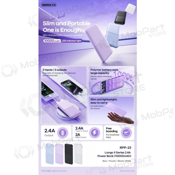 Batteria esterna Power Bank Remax RPP-23 12W 10000mAh nero