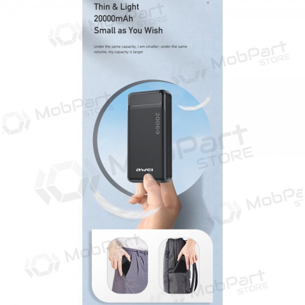 Batteria esterna Power Bank Awei P6K 5V/2.1A 20000mAh nero