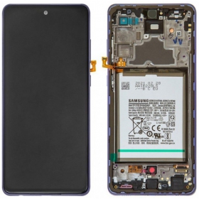 Samsung Galaxy A72 schermo / display (viola) (con una cornice) (originale)