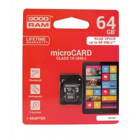 Scheda di memoria GOODRAM MicroSD 64Gb (class 10) + SD adapter