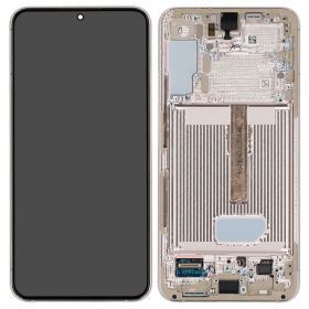 Samsung Galaxy S22+ schermo / display (bianca / azzurro) (con una cornice) (originale)