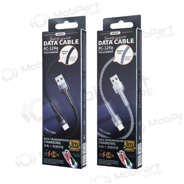 USB cavo Remax RC-124a USB-A to USB-C 1.0m nero